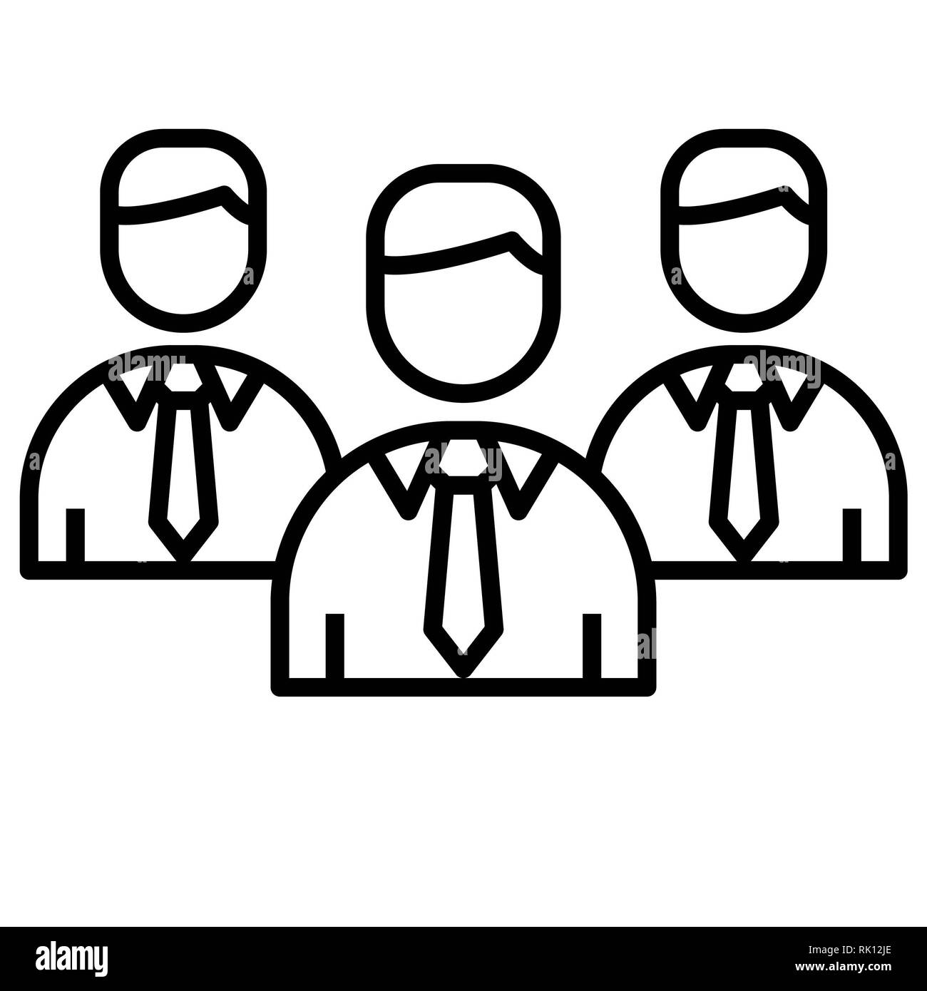 L'icône d'équipe, d'entreprise, illustration vectorielle, Contours Banque D'Images
