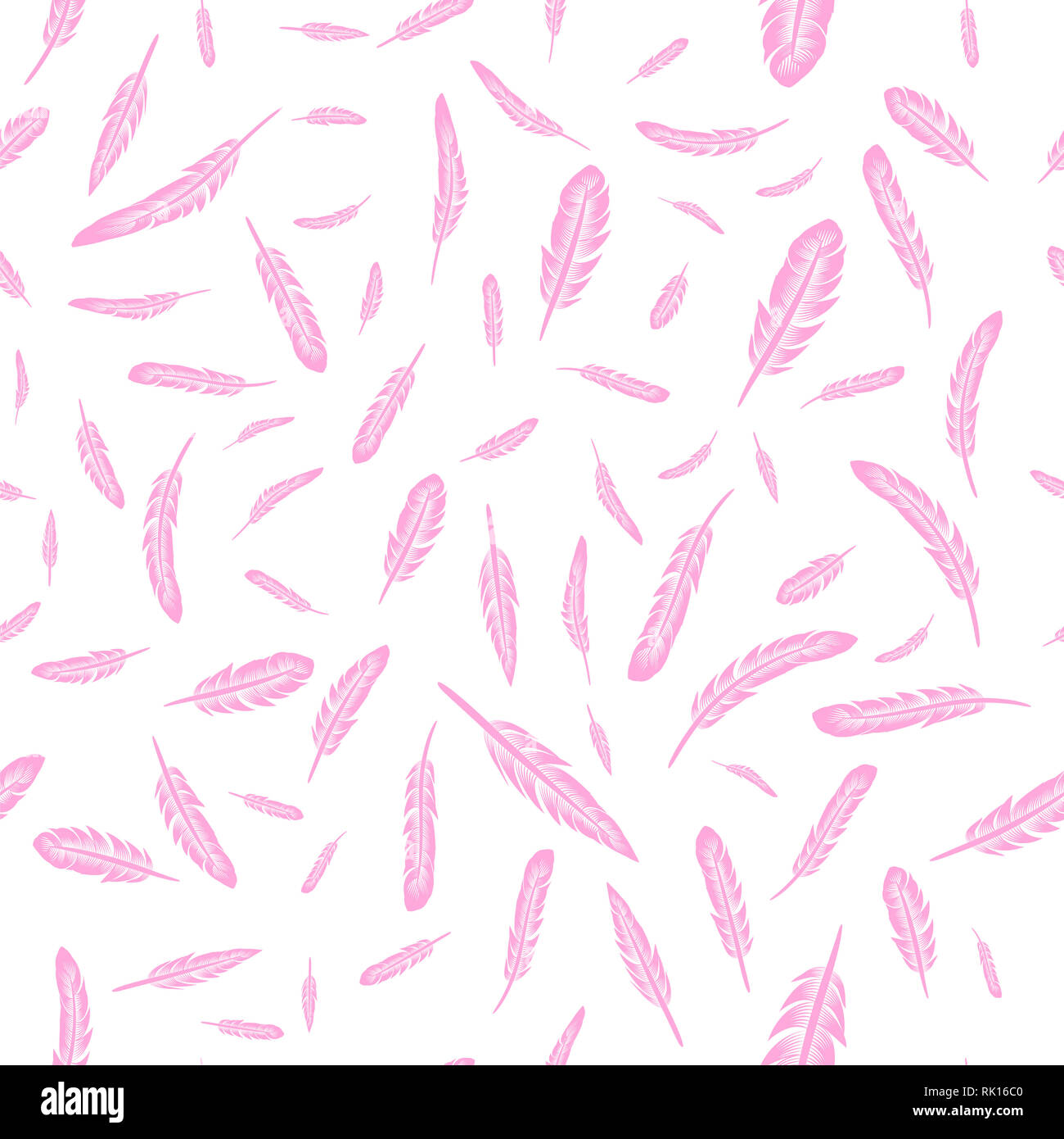 Plumes roses Seamless Pattern Banque D'Images