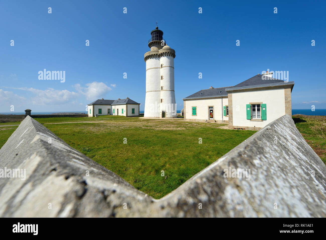 L'île d'Ouessant (île d'Ouessant") : le phare raide Banque D'Images