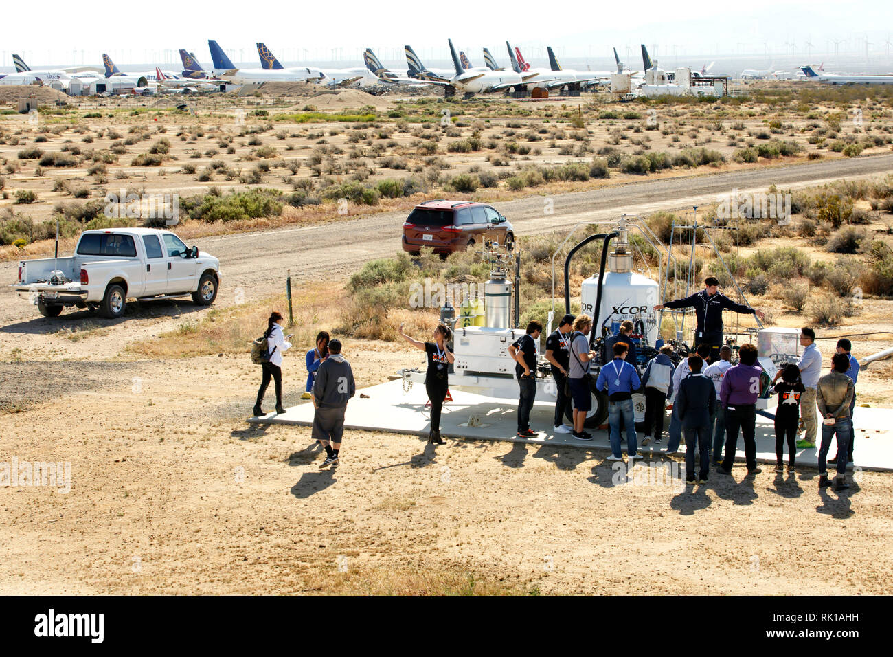 À l'air et de l'espace port Mojave XCOR Aerospace est l'ouverture de leurs portes pour une visite des futurs astronautes et partenaires d'affaires. Banque D'Images