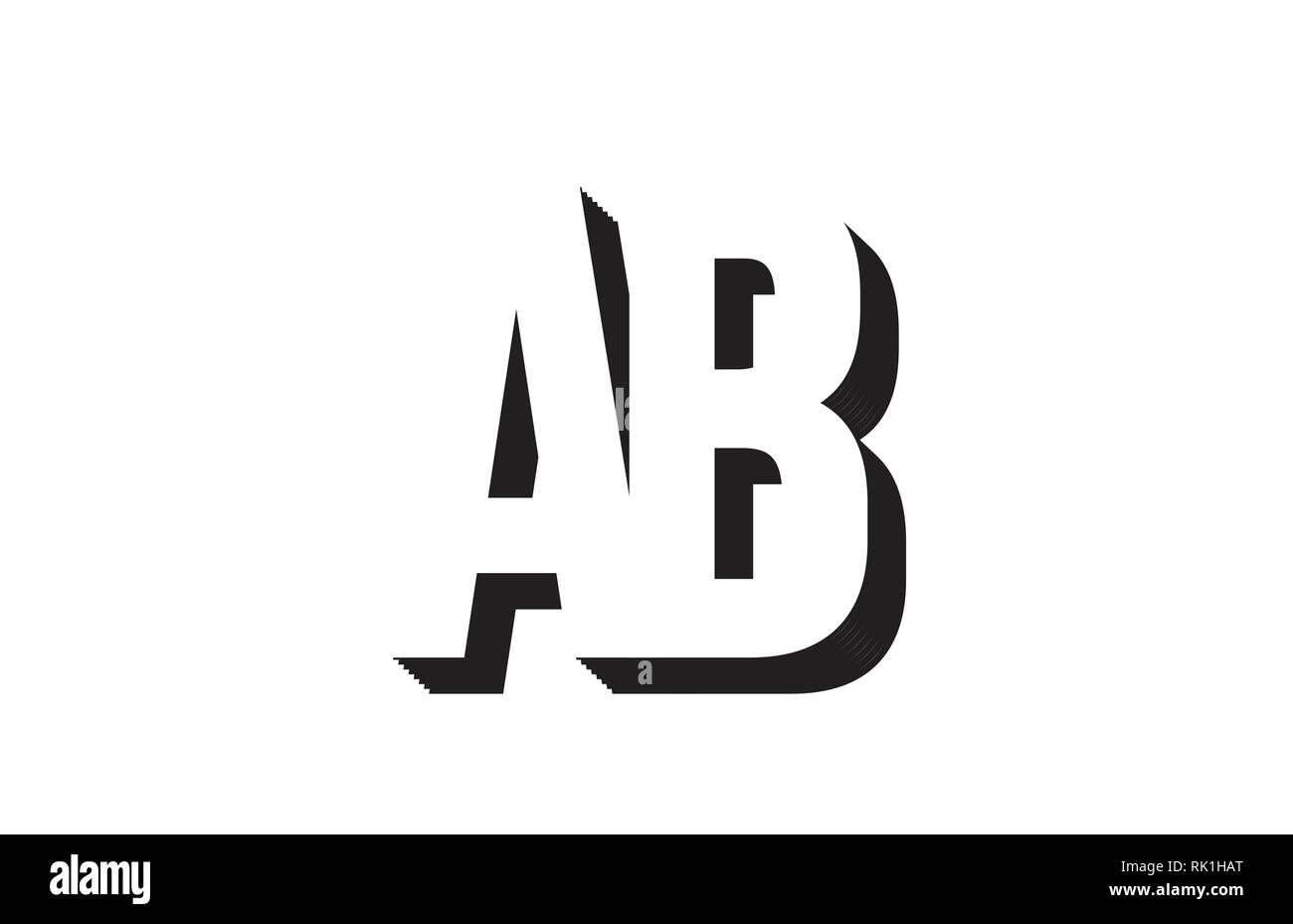 Le noir et blanc ab a b lettre de l alphabet combinaison appropri