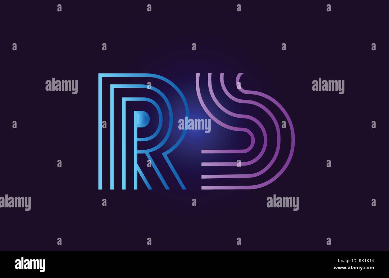 Rs r s ligne bleu rose conception de lettre de l'alphabet combinaison avec dégradés approprié comme un logo pour une entreprise ou de l'entreprise Illustration de Vecteur