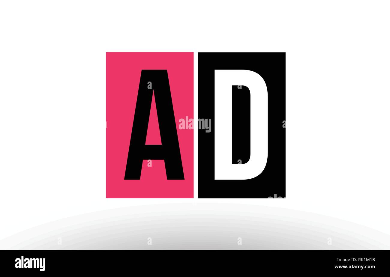 Lettre alphabet combinaison logo annonce a d design avec black rose blanc couleurs appropriées pour une société ou entreprise Illustration de Vecteur