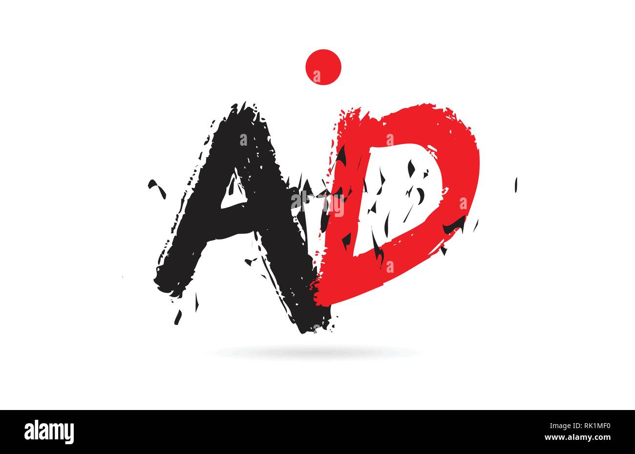 Conception d'une combinaison de lettres alphabet ANNONCE A D avec grunge texture et couleur rouge noir approprié comme un logo pour une entreprise ou de l'entreprise Illustration de Vecteur
