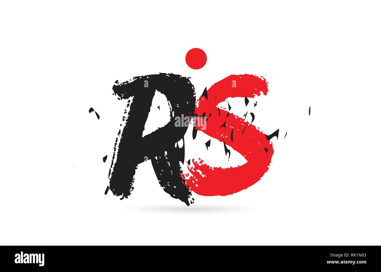 Conception de lettre de l'alphabet combinaison RS R S avec grunge texture et couleur rouge noir approprié comme un logo pour une entreprise ou de l'entreprise Illustration de Vecteur