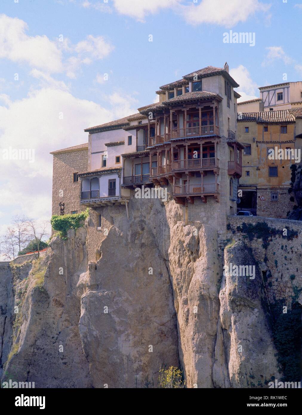 VISTA DE LAS CASAS COLGADAS SOBRE LA Hoz del Huecar. Lieu : extérieur. L'ESPAGNE. Banque D'Images