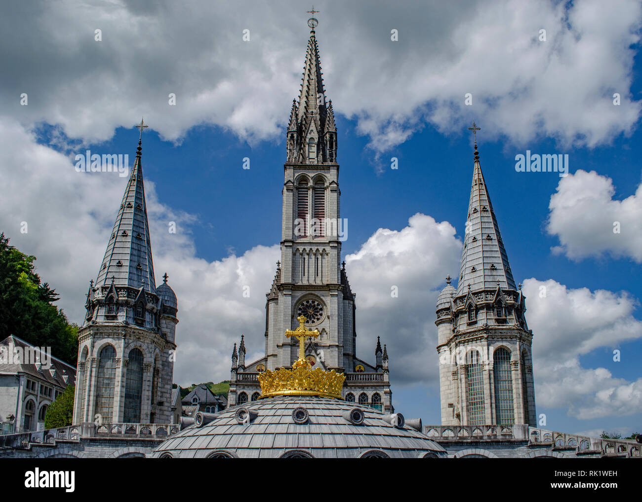 Lourdes, France ; Août 2013 : détails différents du Sanctuaire de Lourdes en France Banque D'Images