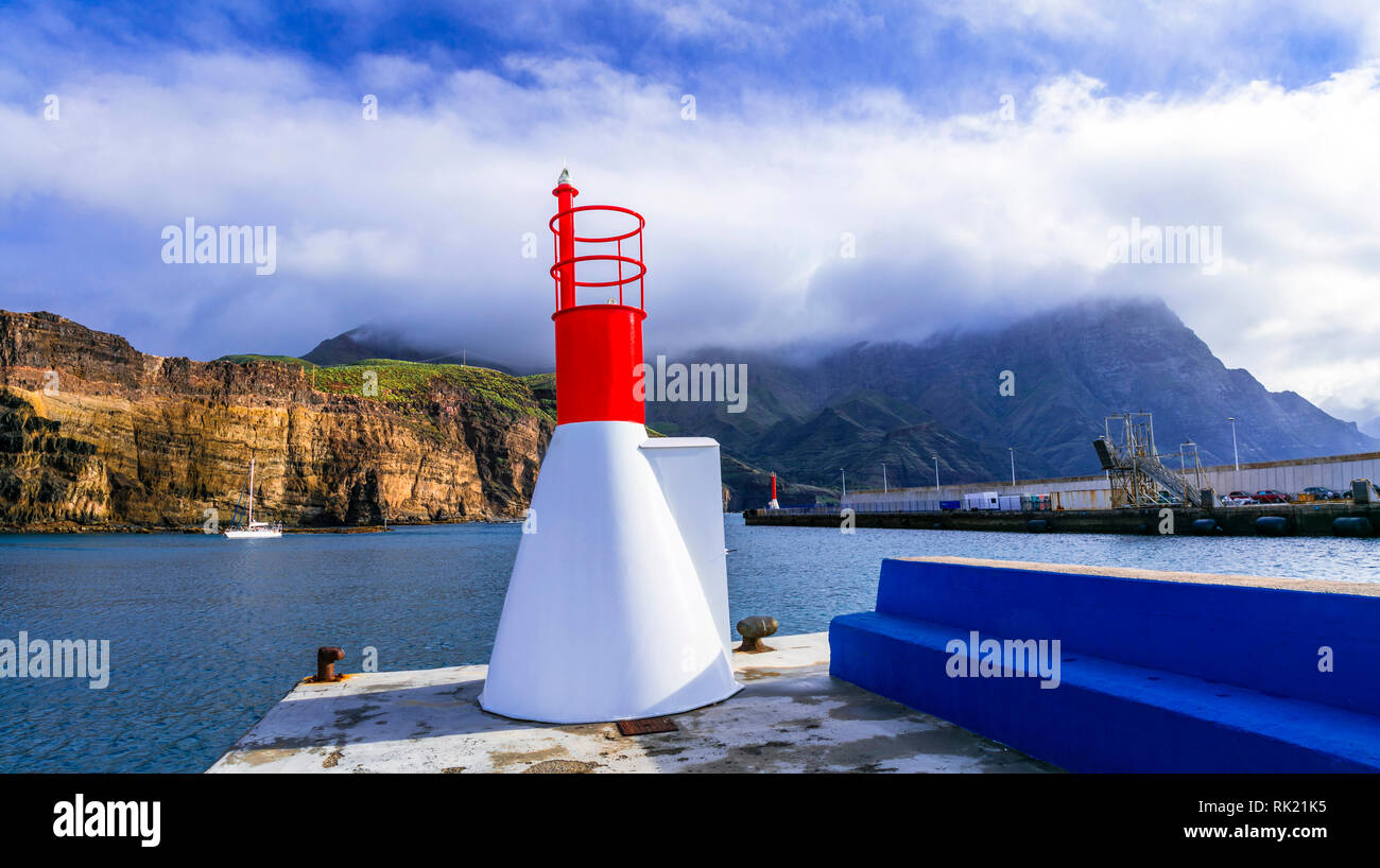 Paysage volcanique à Puerto de las Nieves, Gran Canaria, Espagne Banque D'Images