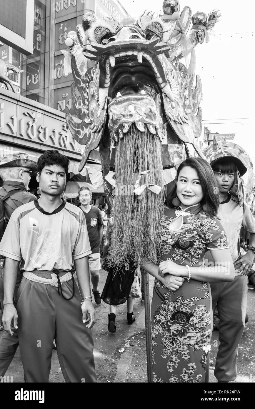 Célébration du Nouvel An Chinois, marché Warorot, Chiang Mai, Thaïlande Banque D'Images