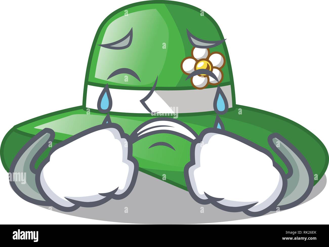 Pleurer beach hat isolés dans des caricatures avec Illustration de Vecteur