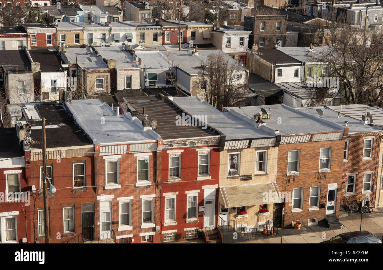 En rangée dans Kensington Philadelphia Banque D'Images