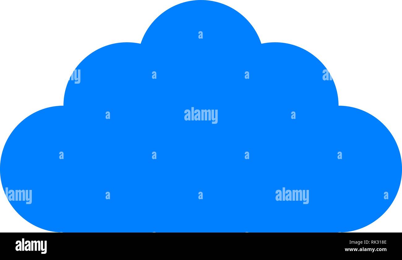 Icône Symbole nuage - blue simple, isolée - vector illustration Illustration de Vecteur