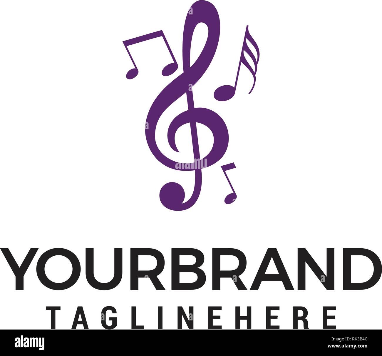 Noter les symboles de musique concept design de logo template Illustration de Vecteur