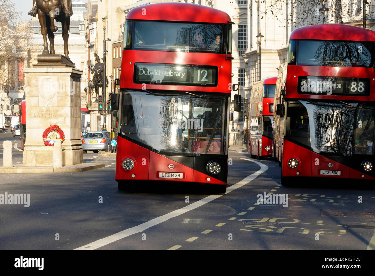 Les bus de Londres, Londres, Royaume-Uni. Banque D'Images