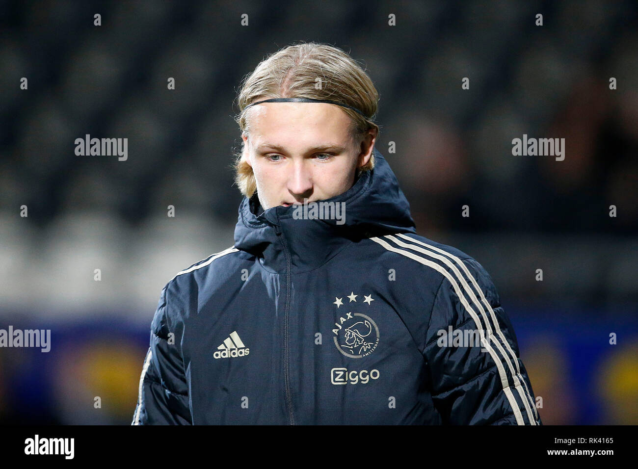 Almelo, Pays-Bas. 09Th Feb 2019. ALMELO, 09-02-2019, Polman Stadium, de la saison 2018/2019, l'Eredivisie néerlandaise, Ajax player Kasper Dolberg pendant le match Heracles Almelo - Ajax. Credit : Pro Shots/Alamy Live News Banque D'Images