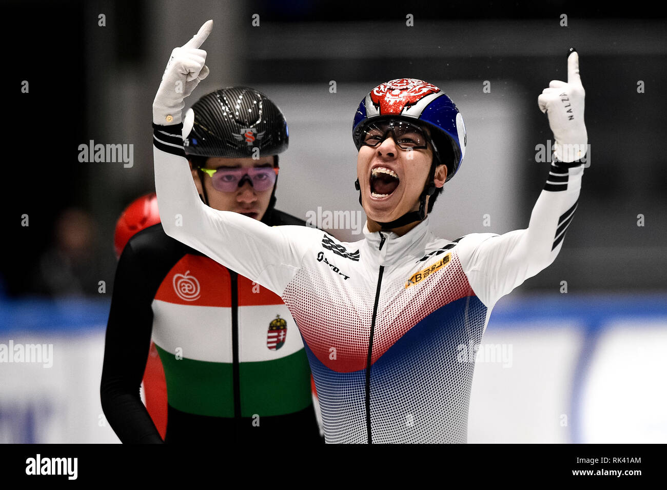 Torino, Italia. 09Th Feb 2019. Crédit photo : LaPresse/Alamy Vivre la Coupe du Monde NewsISU courte piste, Torino, Italia Banque D'Images