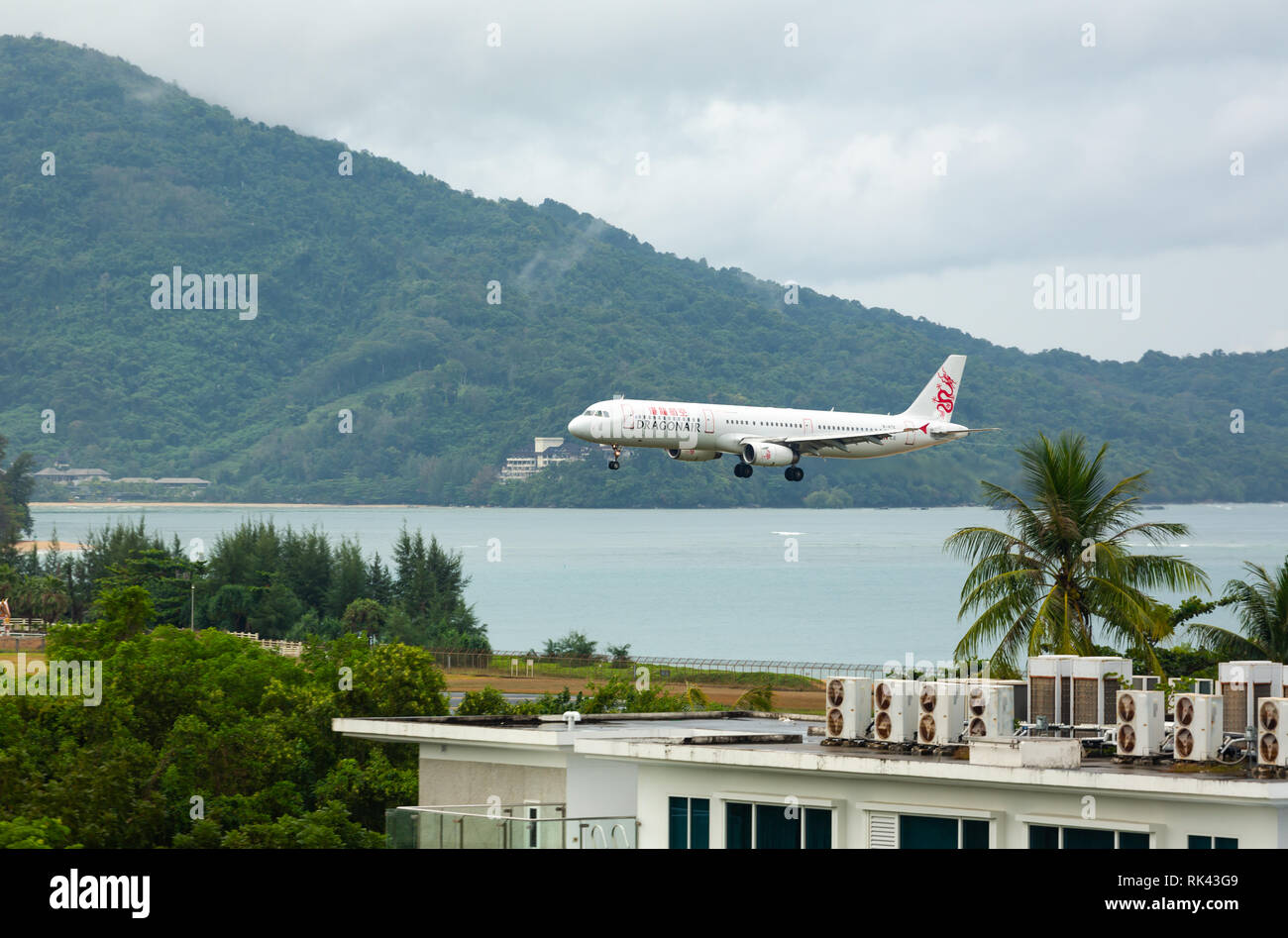 Cathay Airbus terres Dragon de la mer Banque D'Images