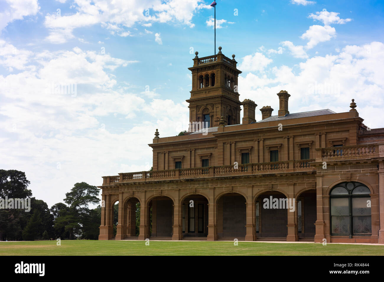 Extérieur de Werribee Park Mansion a été construit entre 1874 et 1877. Banque D'Images
