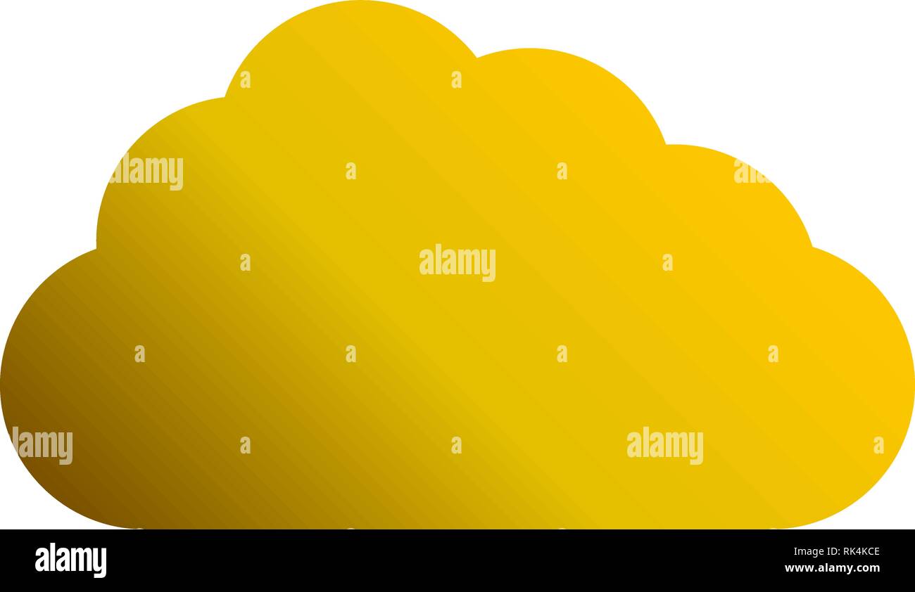 Icône Symbole nuage - gradient golden, isolé - vector illustration Illustration de Vecteur