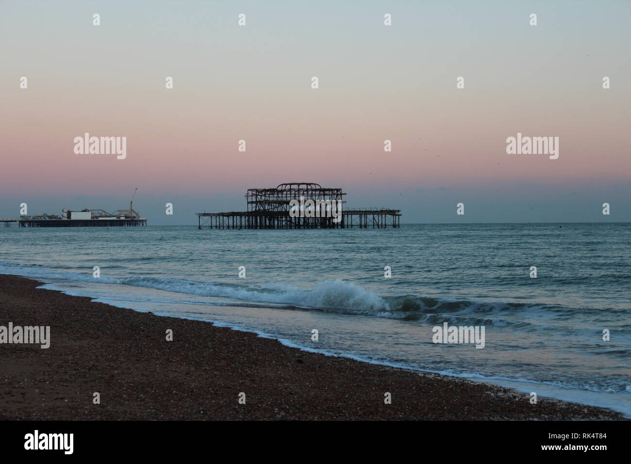 Le reste de la jetée Ouest à Brighton, Royaume-Uni Banque D'Images