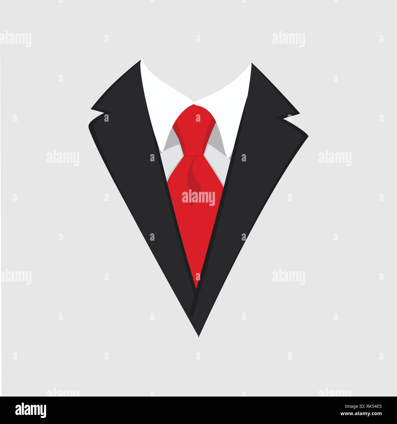 Hommes veste. Tuxedo. Costume de mariage avec avec cravate rouge. Vector  illustration Image Vectorielle Stock - Alamy