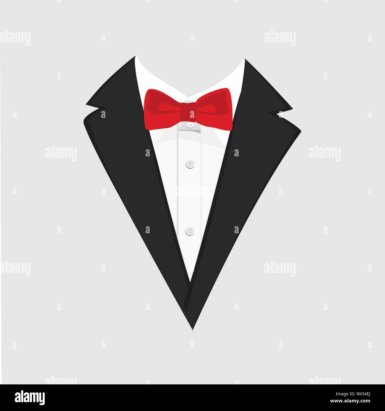 Hommes veste. Tuxedo. Costume de mariage avec nœud Papillon rouge. Vector  illustration Image Vectorielle Stock - Alamy