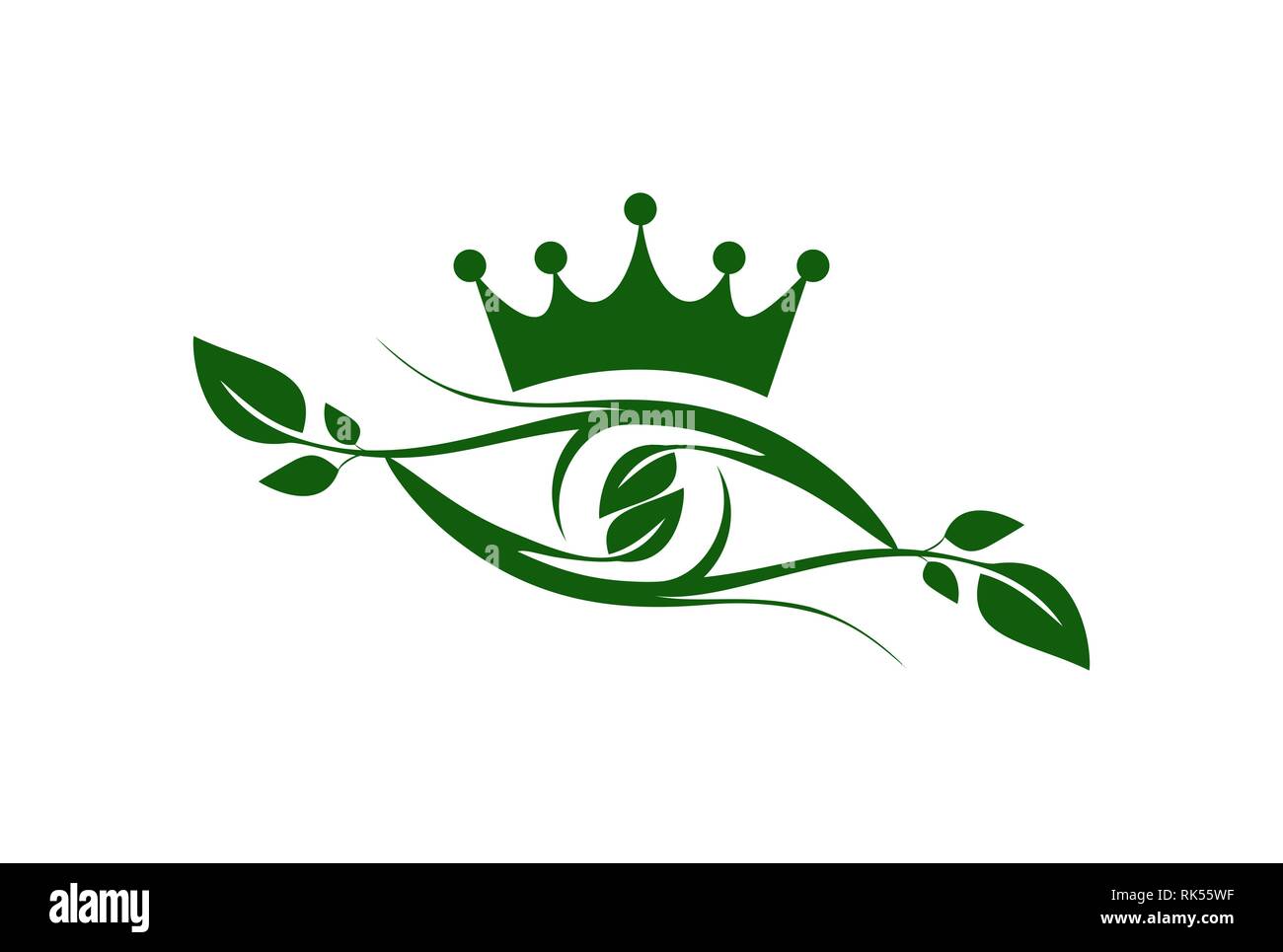 Oeil abstrait nature plante roi icône logo vision Banque D'Images