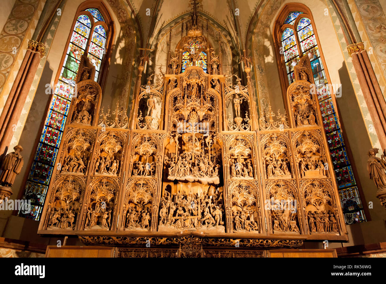 Brueggemann autel ou Bordesholmer autel, la cathédrale de Schleswig, Schleswig, Schleswig-Holstein, Allemagne, Europe Banque D'Images