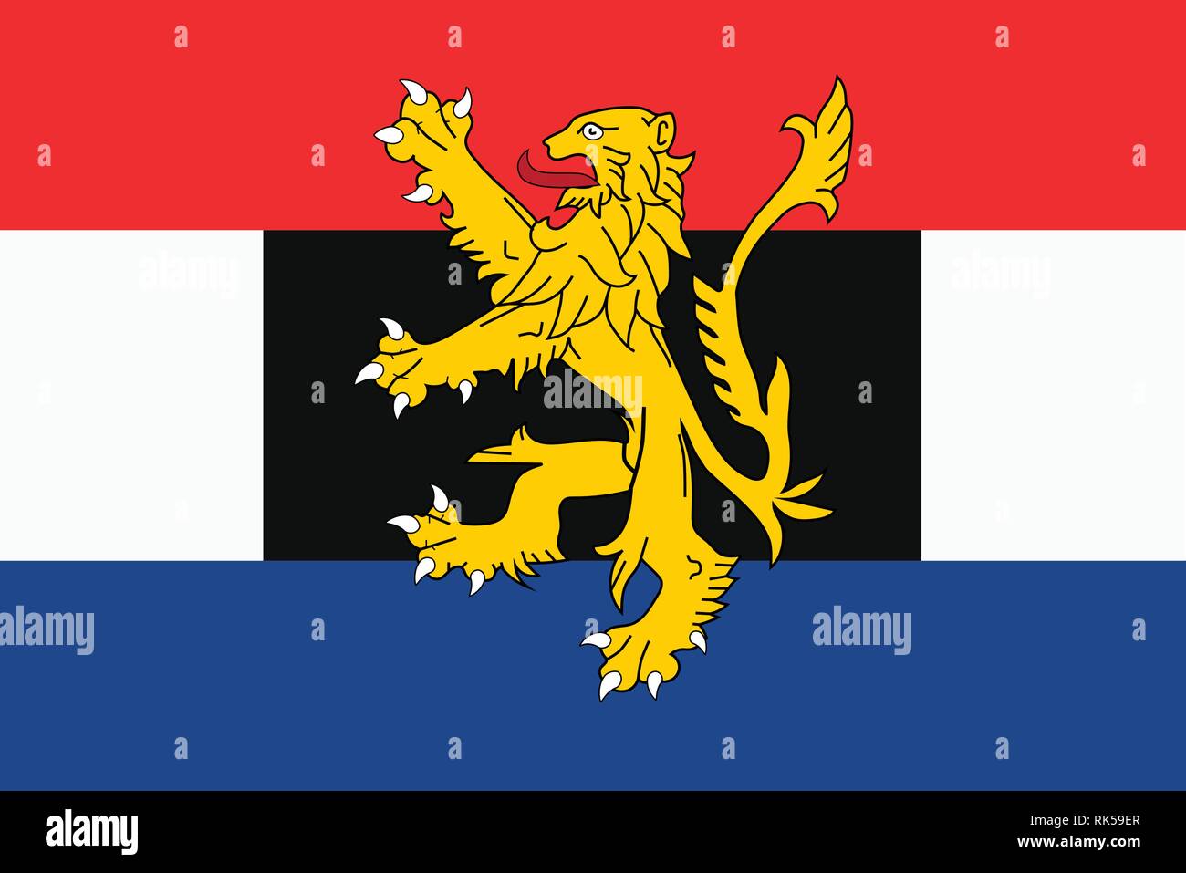 Drapeau de l'Union Benelux. Le Luxembourg, les Pays-Bas et la Belgique Illustration de Vecteur