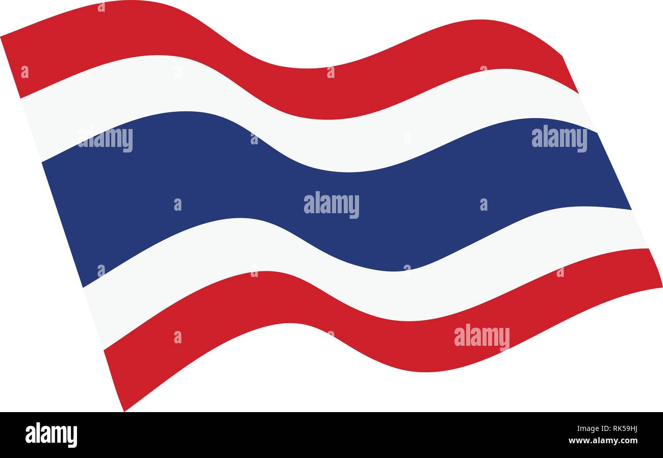 Royaume de Thaïlande drapeau. Thaïlande drapeau, couleurs officielles et proportion correctement. Drapeau national de la Thaïlande. Télévision vector illustration. Illustration de Vecteur