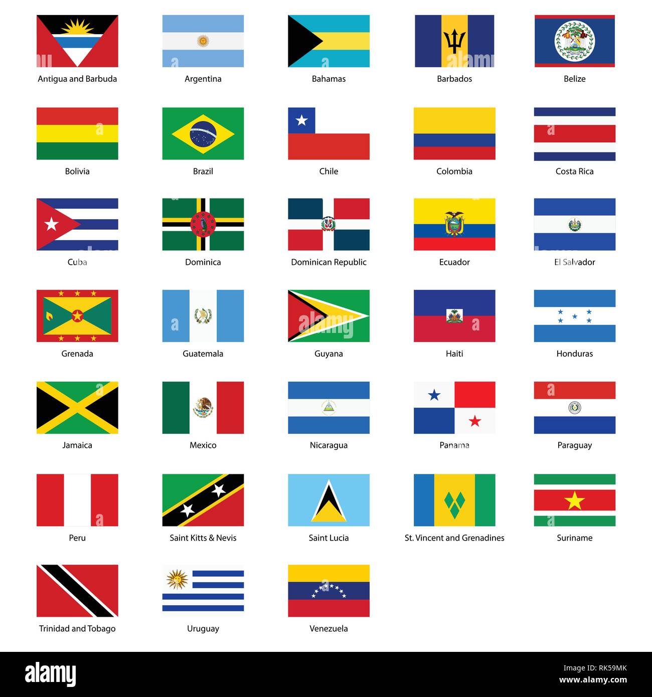 Drapeaux du continent américain Banque de photographies et d’images à ...