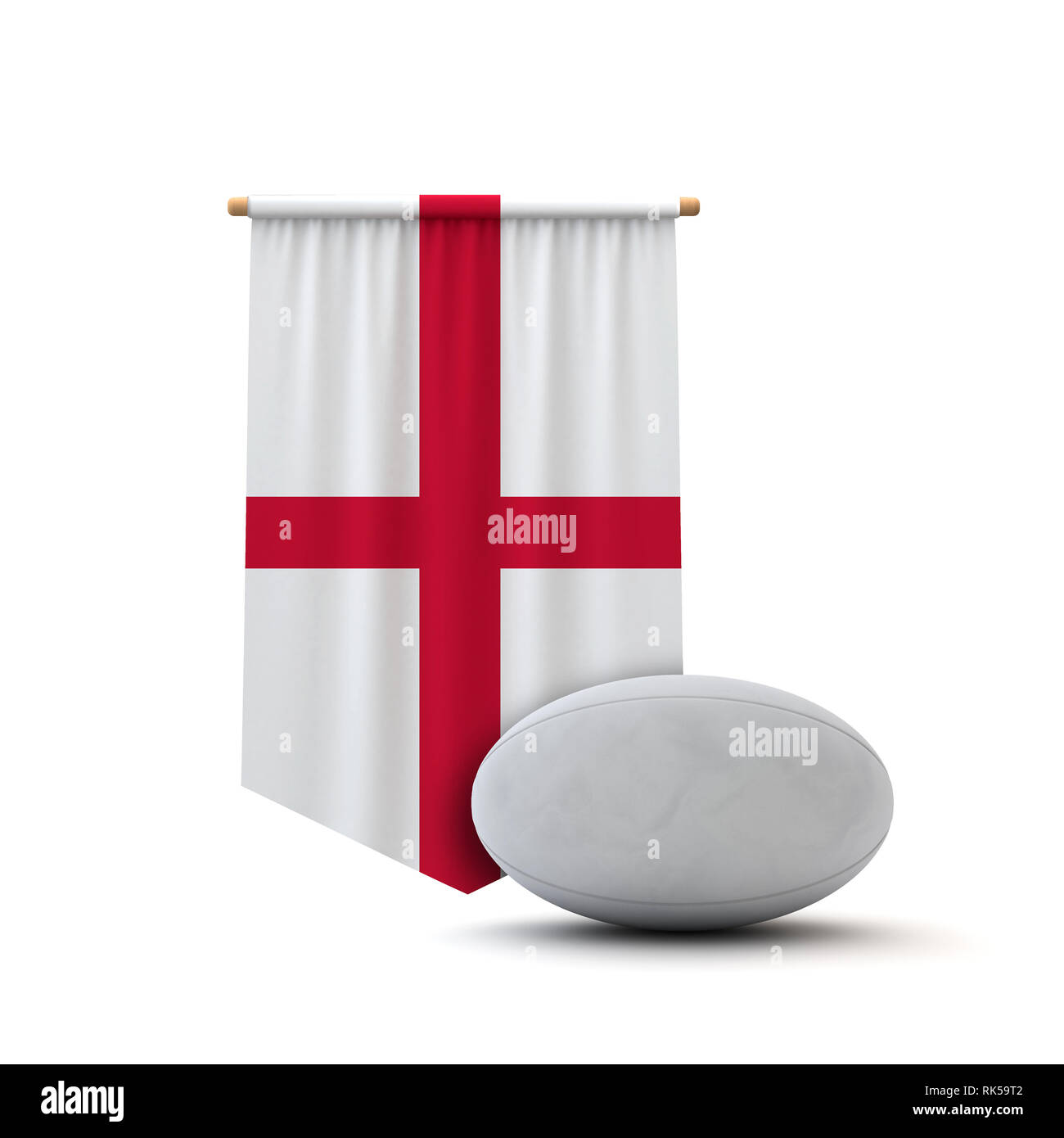 England flag rugby ball banner. Le Rendu 3D Banque D'Images