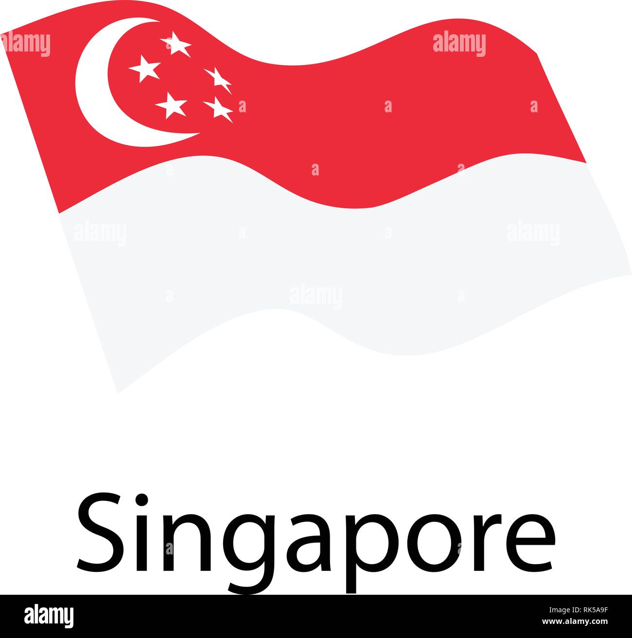 Drapeau de la République de Singapour en vectorielles couleurs ...
