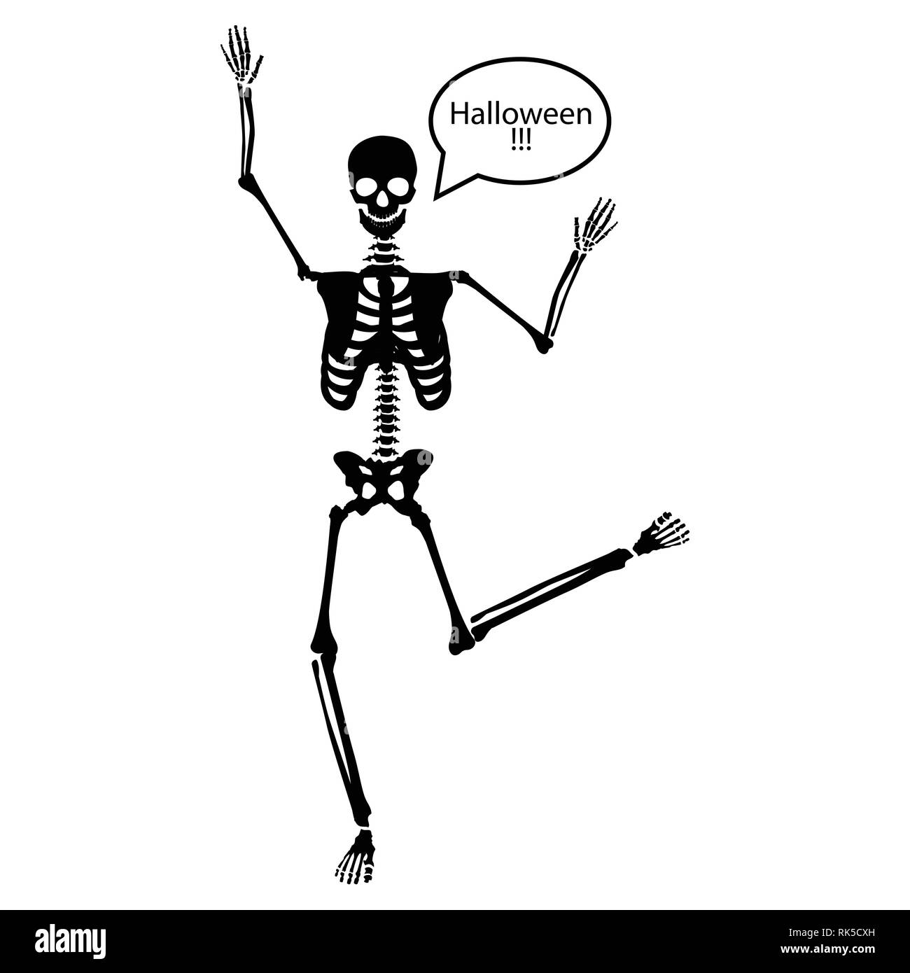 Vector illustration dancing skeleton pour Halloween. Vacances d'automne Illustration de Vecteur