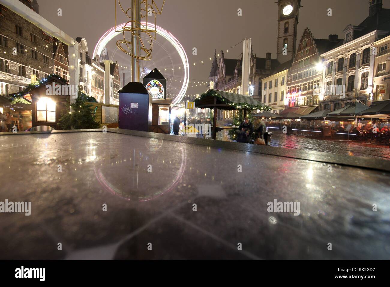 Marché de Noël à Gand, Belgique Banque D'Images