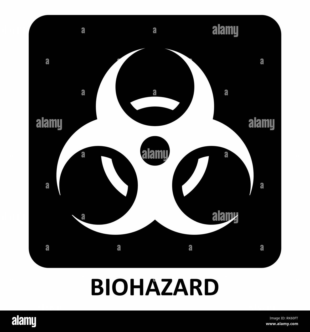 Le symbole Biohazard noir et blanc illustration Illustration de Vecteur