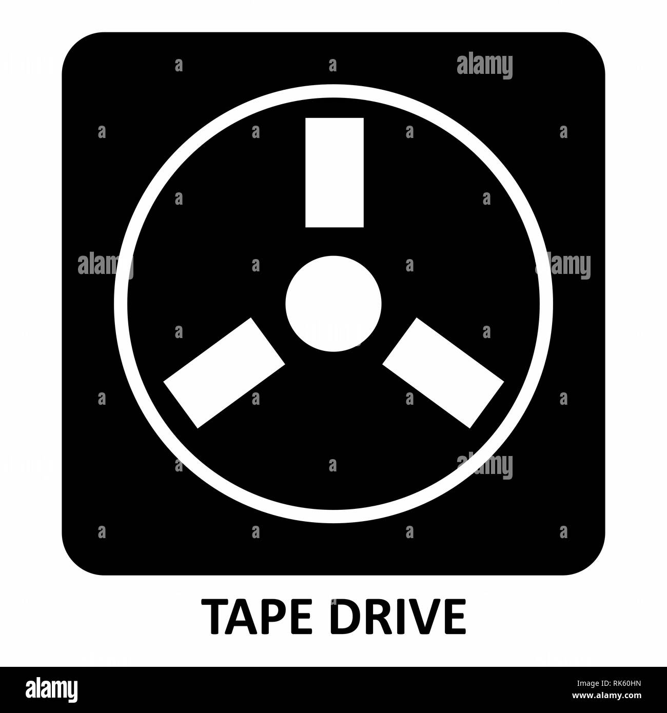 Le lecteur de bande noir et blanc illustration symbole Illustration de Vecteur