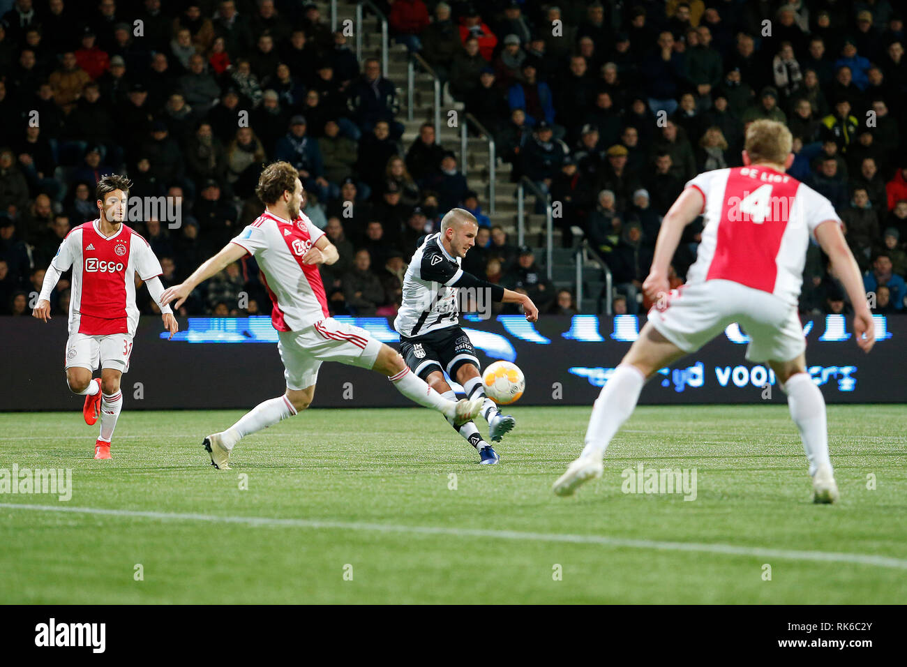 Almelo, Pays-Bas. 09Th Feb 2019. ALMELO, 09-02-2019, Polman Stadium, de la saison 2018/2019, l'Eredivisie néerlandaise, Heracles Almelo dvd Jesper Drost pendant le match Heracles Almelo - Ajax. Credit : Pro Shots/Alamy Live News Banque D'Images