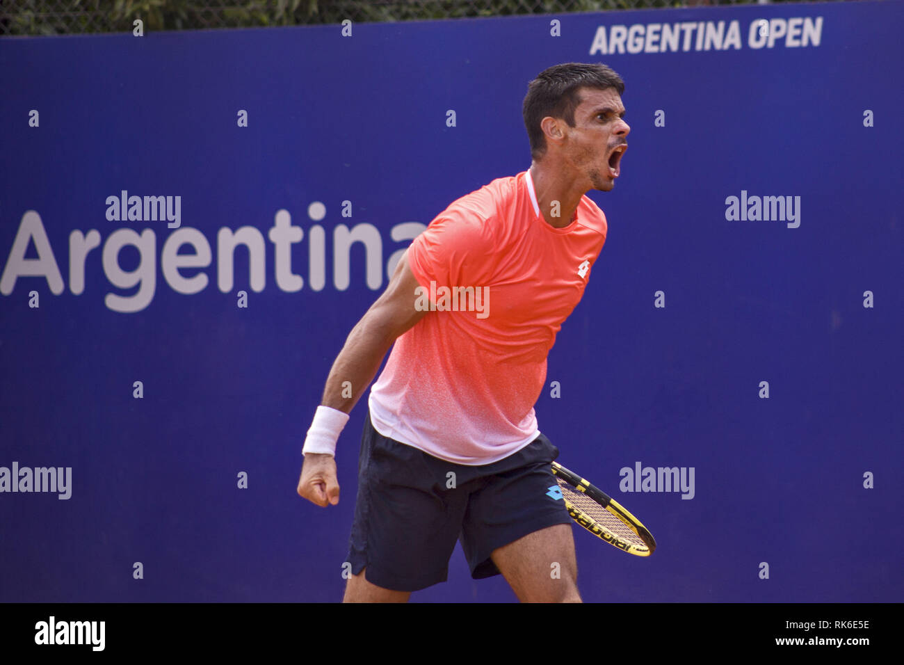 Buenos Aires, capitale fédérale, l'Argentine. Feb 9, 2019. L'Argentine a commencé à ouvrir sa version 2019, ce samedi, avec la première qualy allumettes et le tirage du tableau principal. À partir de 11 heures du matin, la phase préliminaire a commencé.Dans la cour principale de l'Agence suédoise de Guillermo Vilas Elias Ymer battu l'Argentin Juan Pablo Ficovich dans trois ensembles 3-6 ; 6-4 ; 7-5, alors qu'en cour 2, dans le même temps le Brésilien Rogerio Dutra Silva a gagné contre le Norvégien Casper Ruud, également en trois sets 6-2 ; 3-6 ; 6-4.Sur la photo le joueur brésilien Rogerio Dutra Silva (crédit Image : © Roberto Almeida Aveledo/ZU Banque D'Images