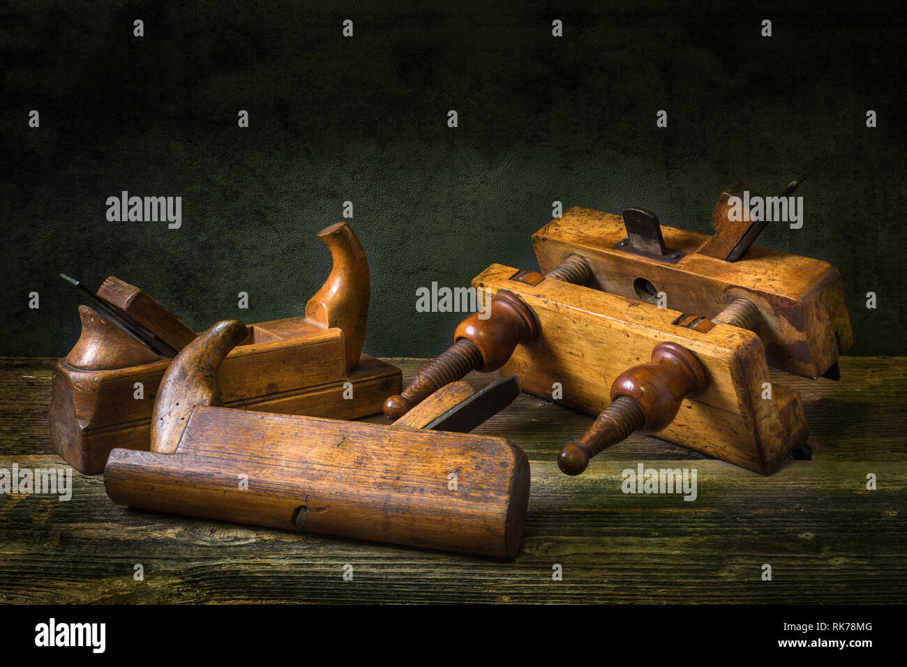 La vie toujours avec des outils de menuiserie, banc coupes des menuisier, Banque D'Images