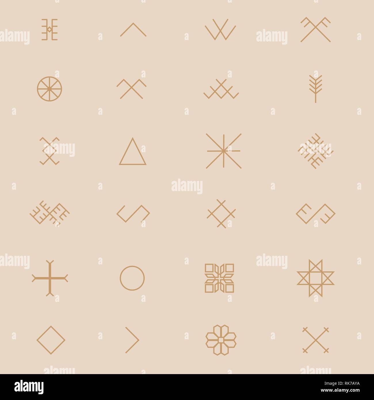 Variations de l'ancienne, des symboles signe letton vector set Illustration de Vecteur