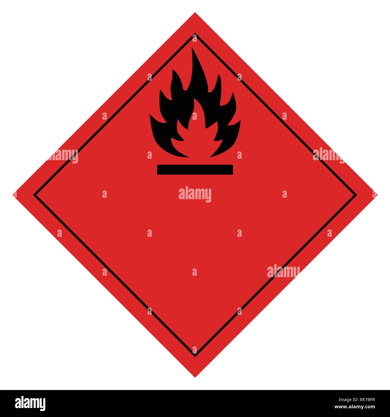 Vector illustration pictogramme de danger- signe transport inflammables isolé sur fond blanc. Transport de marchandises dangereuses Illustration de Vecteur