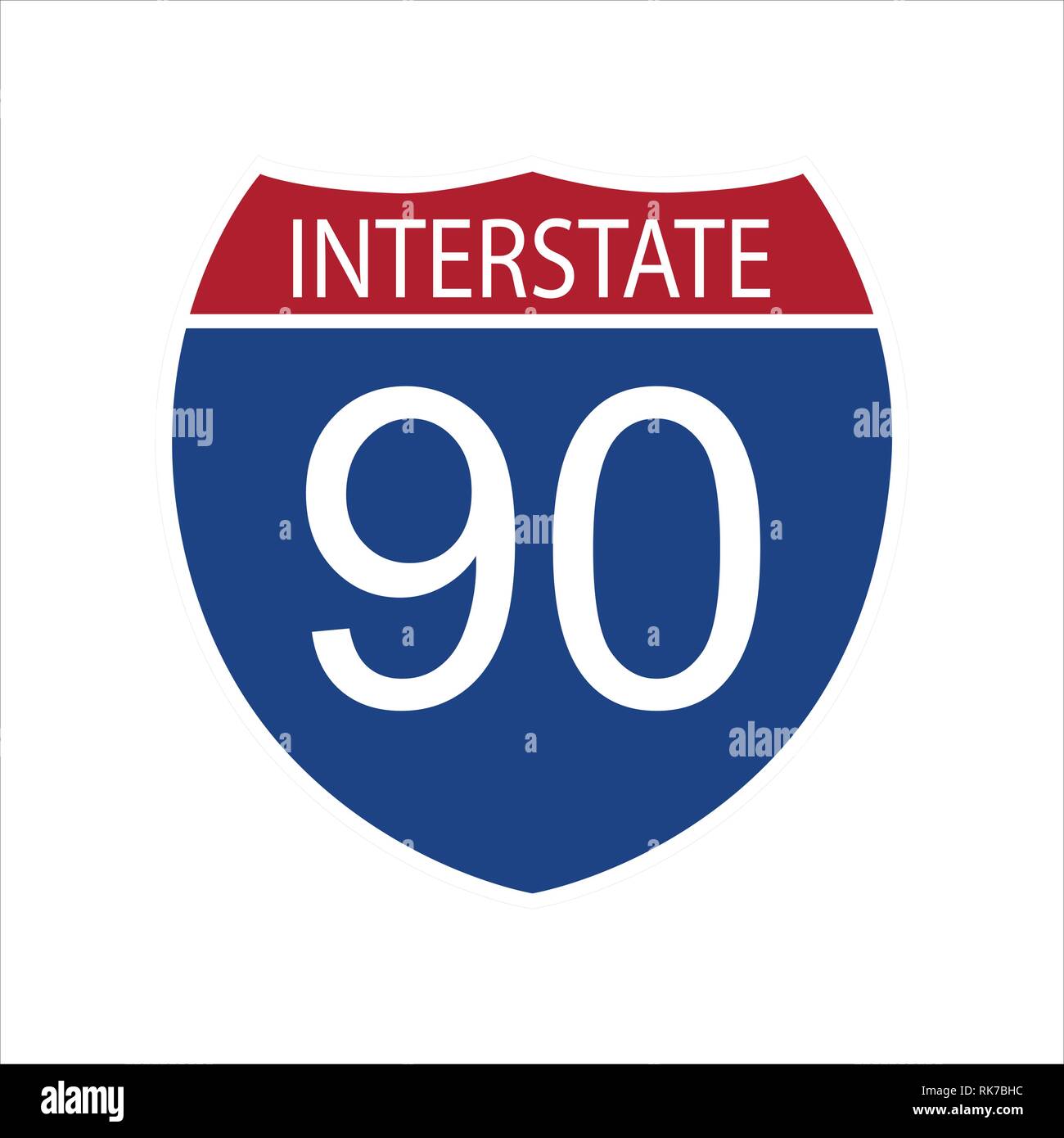 Vector illustration Interstate highway 90 icône panneau isolé sur fond blanc Illustration de Vecteur