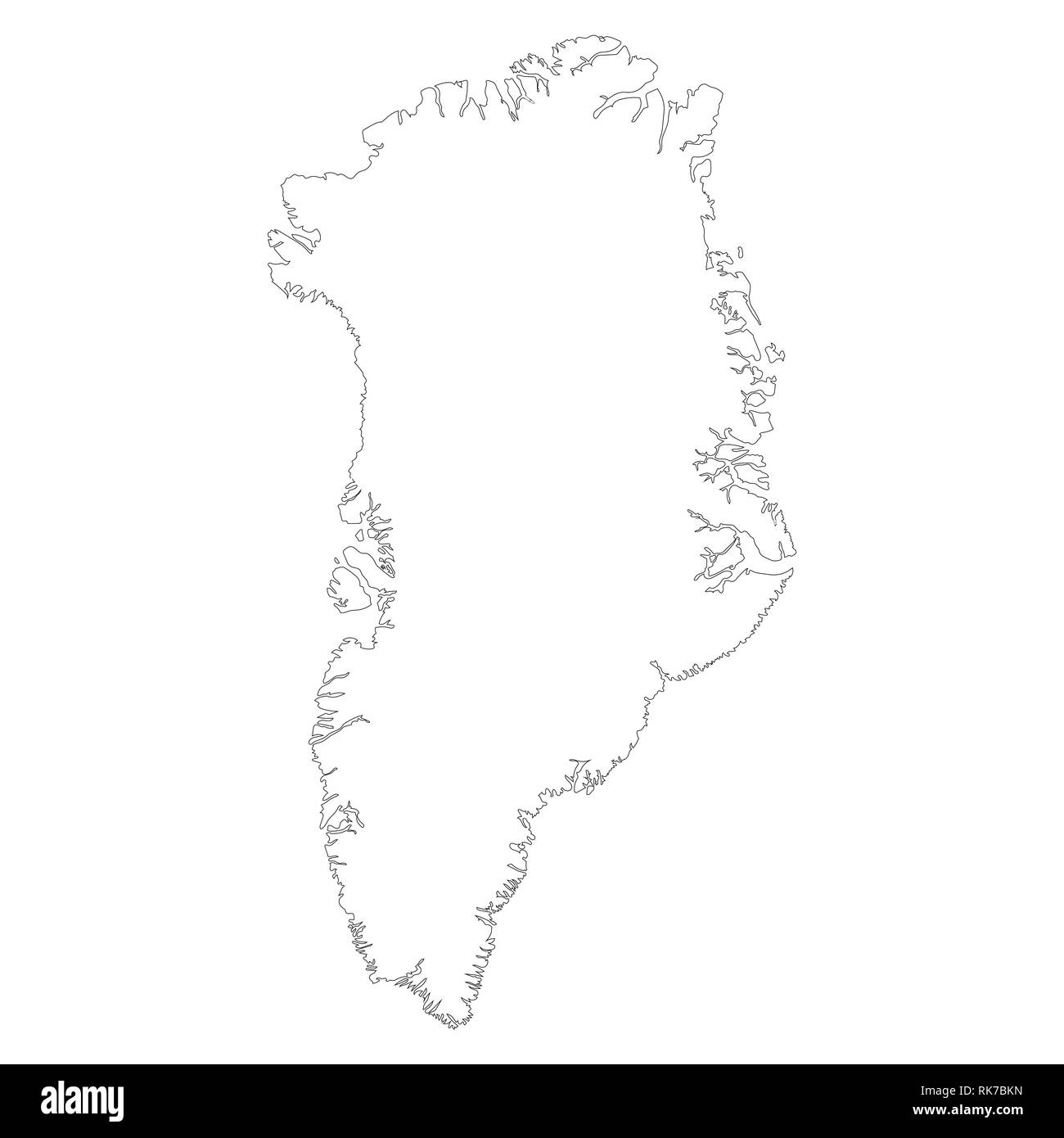 Vector illustration silhouette de Groenland carte pays isolé sur fond blanc Illustration de Vecteur
