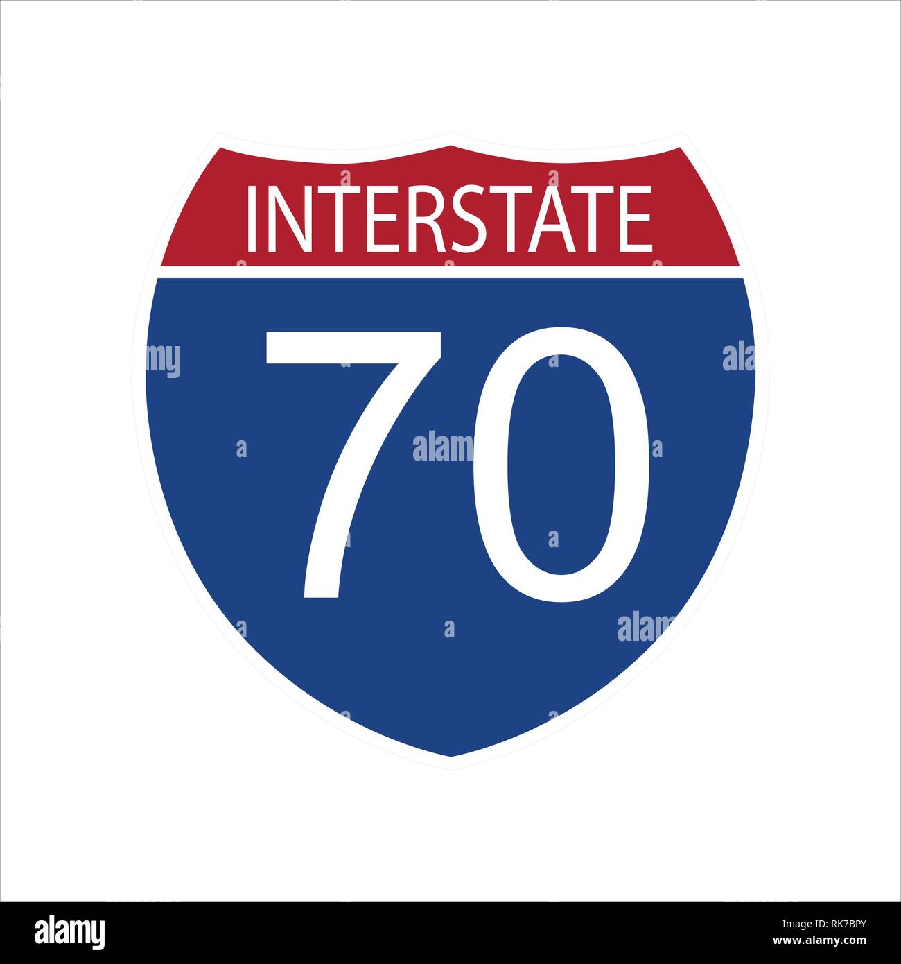 Vector illustration Interstate highway 70 icône panneau isolé sur fond ...