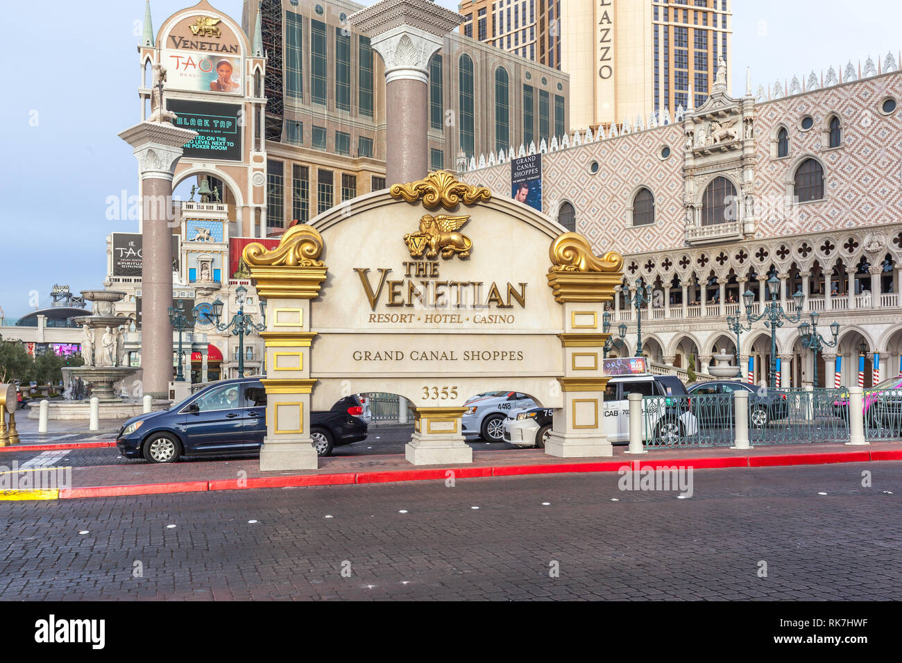 Venetian Resort Hotel Casino en 2018, est un resort de luxe cinq diamants et casino resort situé sur le Strip de Las Vegas, Nevada, au Paradis Banque D'Images