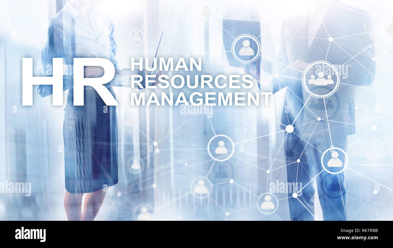 La gestion des ressources humaines, RH, Team Building et de recrutement concept sur fond flou. Banque D'Images