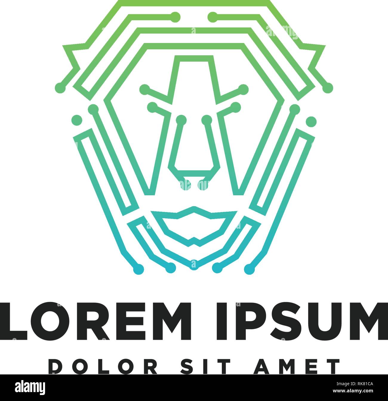 Ligne lion modèle logo icône illustration vectorielle élément isolé Illustration de Vecteur