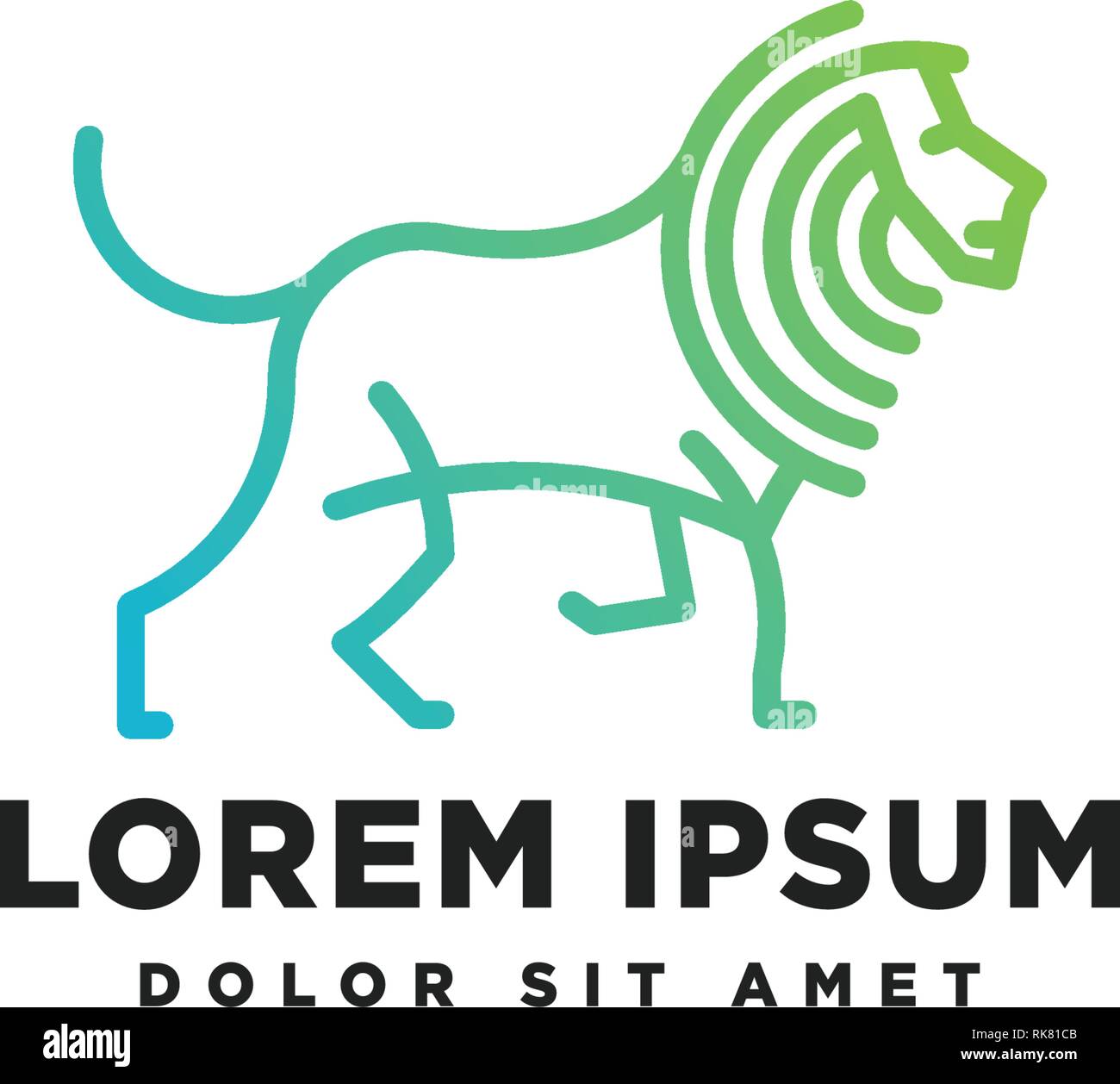 Ligne lion modèle logo icône illustration vectorielle élément isolé Illustration de Vecteur