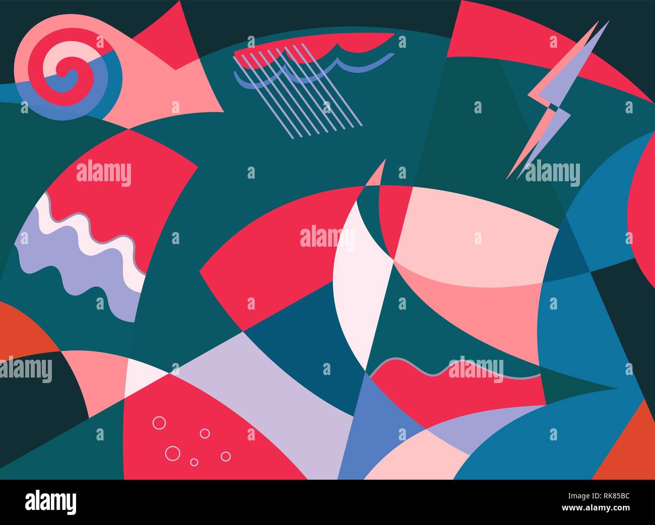 Bateau à voile dans l'abstrait le mauvais temps Illustration de Vecteur